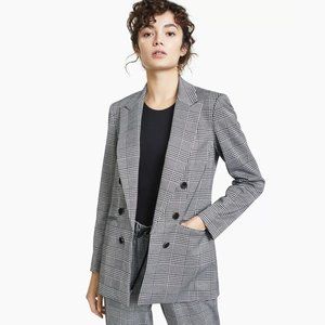 Plaid Double-Breasted Blazer